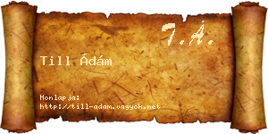 Till Ádám névjegykártya
